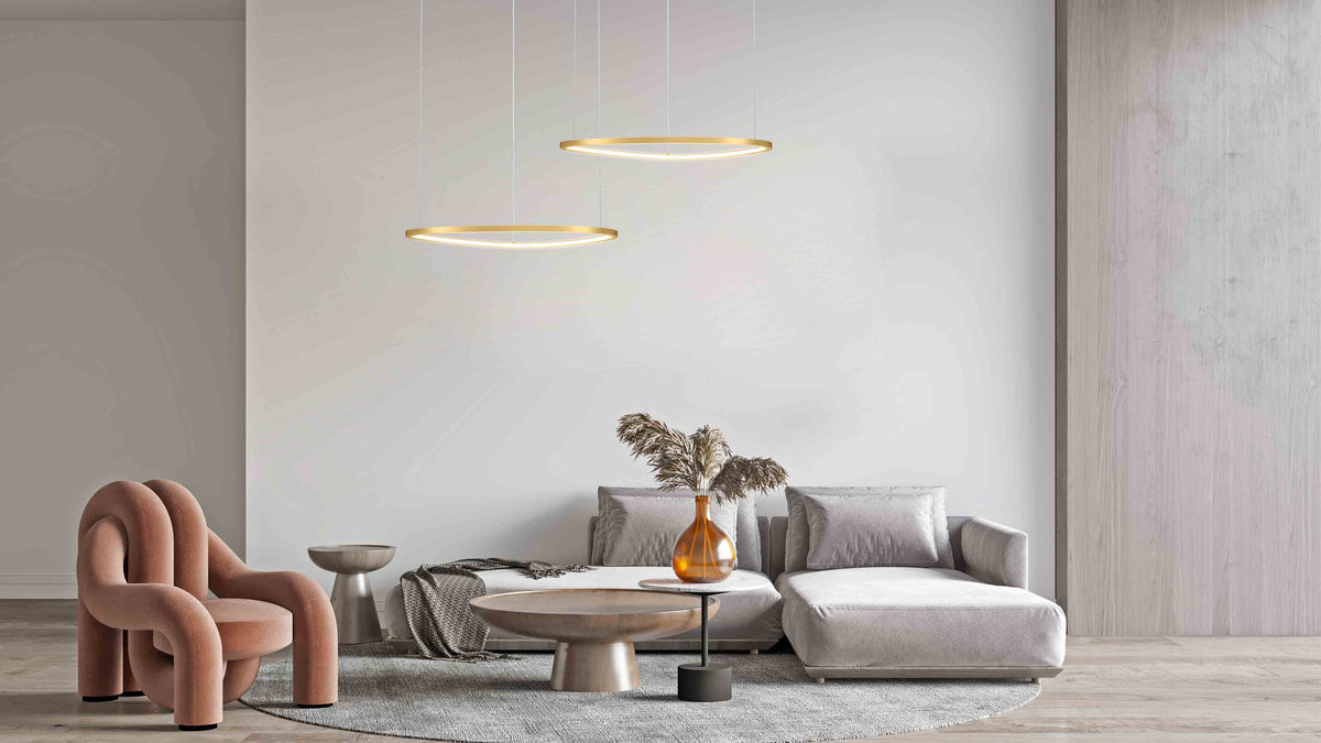 Moderna LED viseća svjetiljka MAYTONI Glint, 36W, 3000K, Ø800mm, ZLATNA