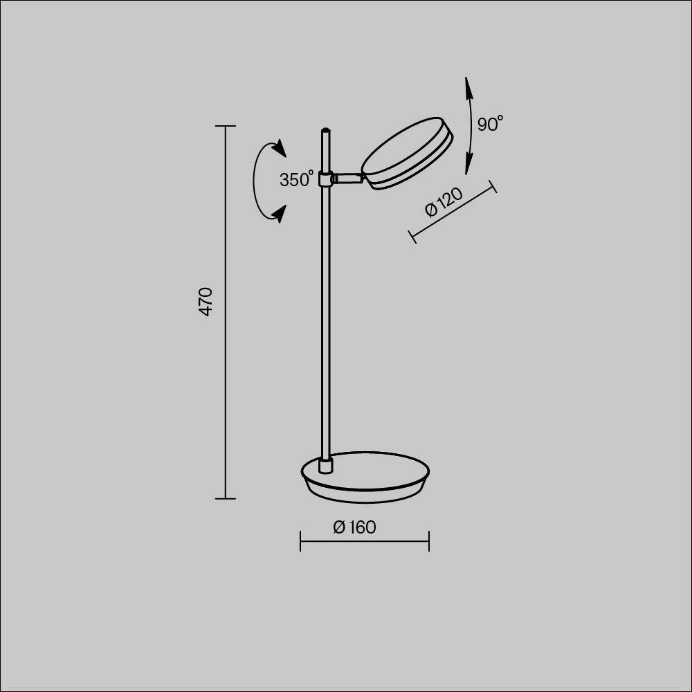 LED dimabilna stolna svjetiljka FAD 470x194x160 8W 3000K CRNA