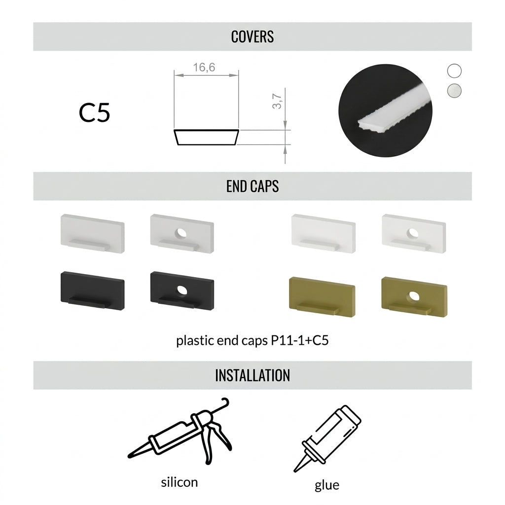LED profil P11-1 HERMETIC, IP67, 2000 mm