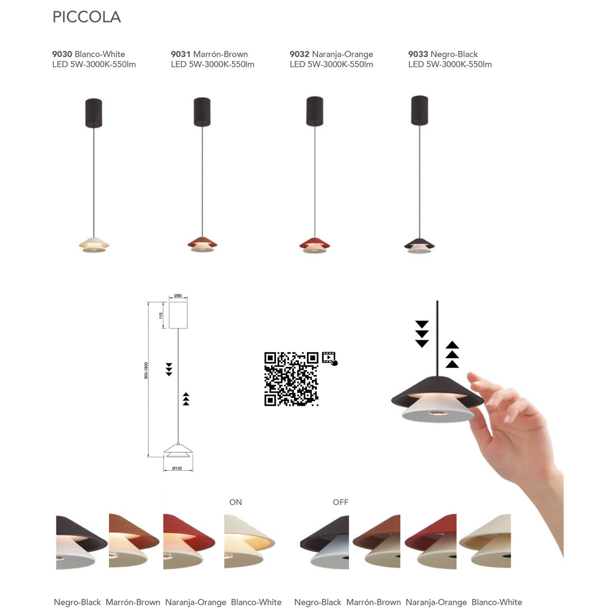 Mantra PICCOLA viseća svjetiljka LED 5W 3000K 130MM ORANGE
