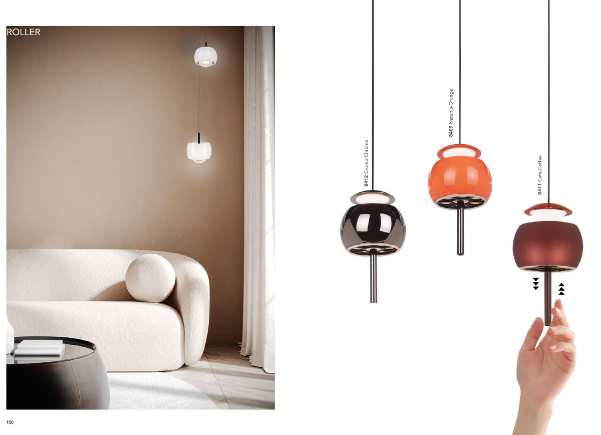 Mantra ROLLER UP viseća svjetiljka LED 12W 3000K 96MM CRNA/KROM