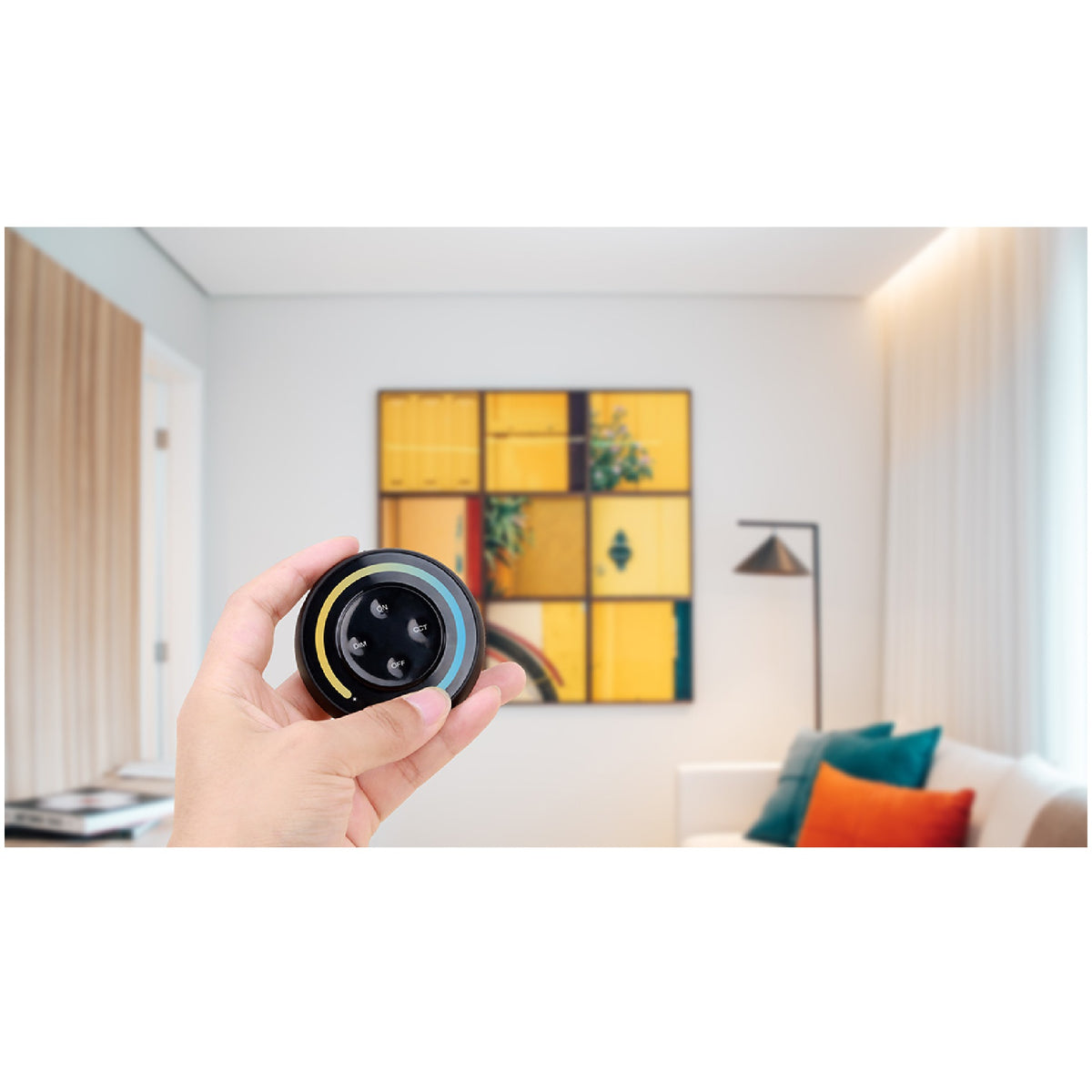 CCT okrugli zidni panel na dodir, daljinski upravljač za LED rasvjetu, 2.4G, 30m, CRNI