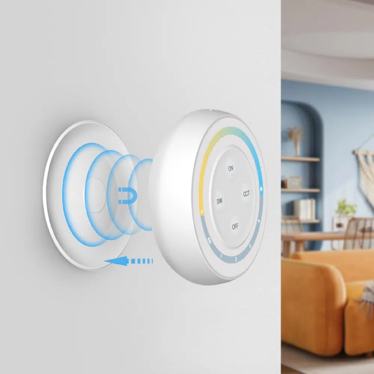 CCT 4-zonski okrugli zidni panel na dodir, daljinski upravljač za LED rasvjetu, 2.4G, 30m, BIJELI