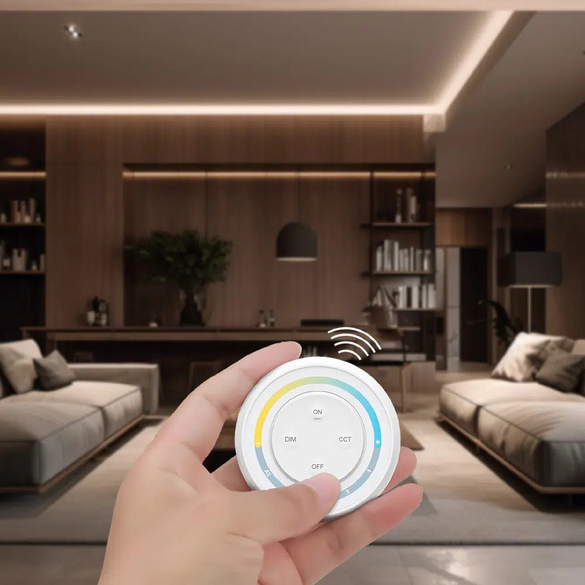 CCT 4-zonski okrugli zidni panel na dodir, daljinski upravljač za LED rasvjetu, 2.4G, 30m, BIJELI