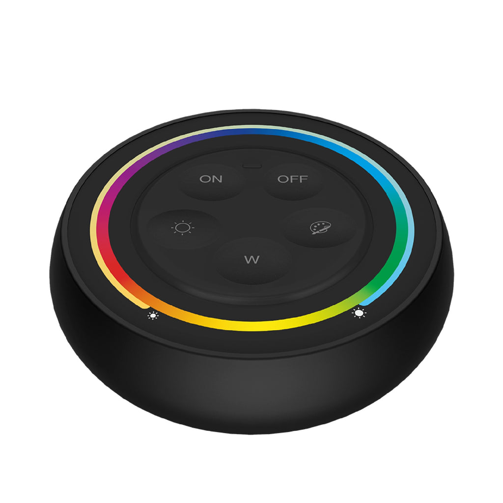 RGB/CCT okrugli zidni panel na dodir, daljinski upravljač za LED rasvjetu, 2.4G, 30m, CRNI