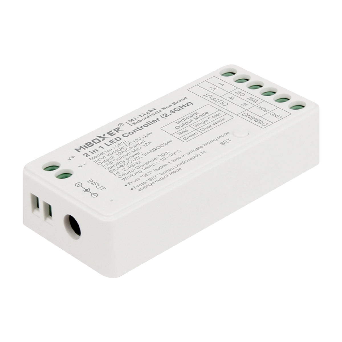 MONO/CCT LED prijamnik i kontroler 2-u-1, 2.4GHz, 12V-24V, 12A