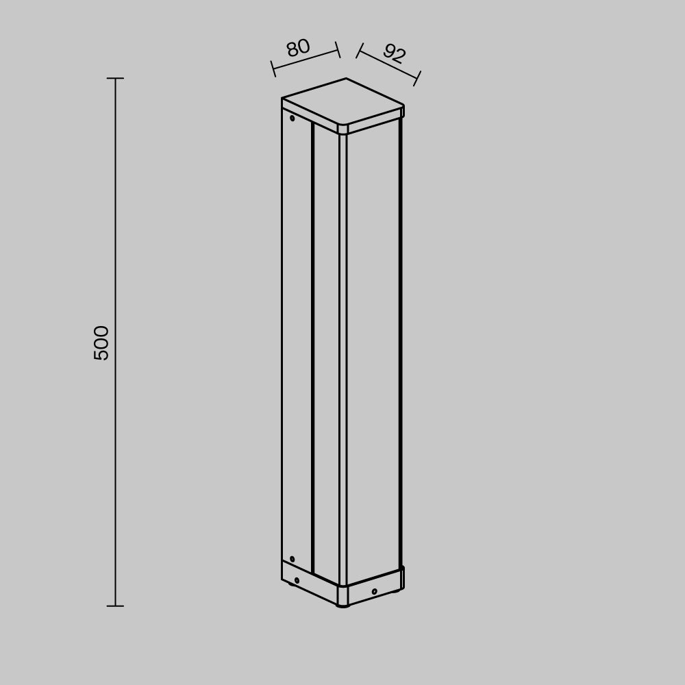 LED podna svjetiljka  Floeva, 9W, 3000K, IP65, 500MM, CRNA