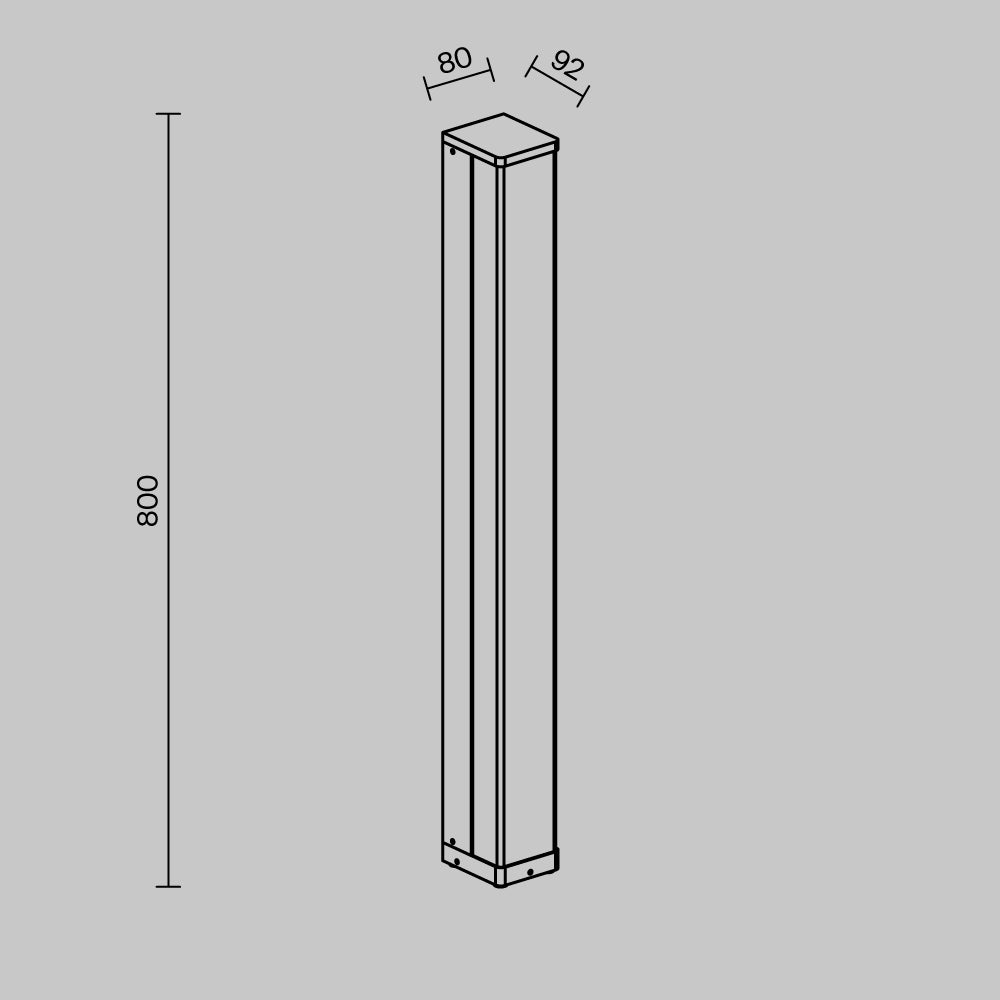 LED podna svjetiljka  Floeva, 18W, 3000K, IP65, 800MM, CRNA