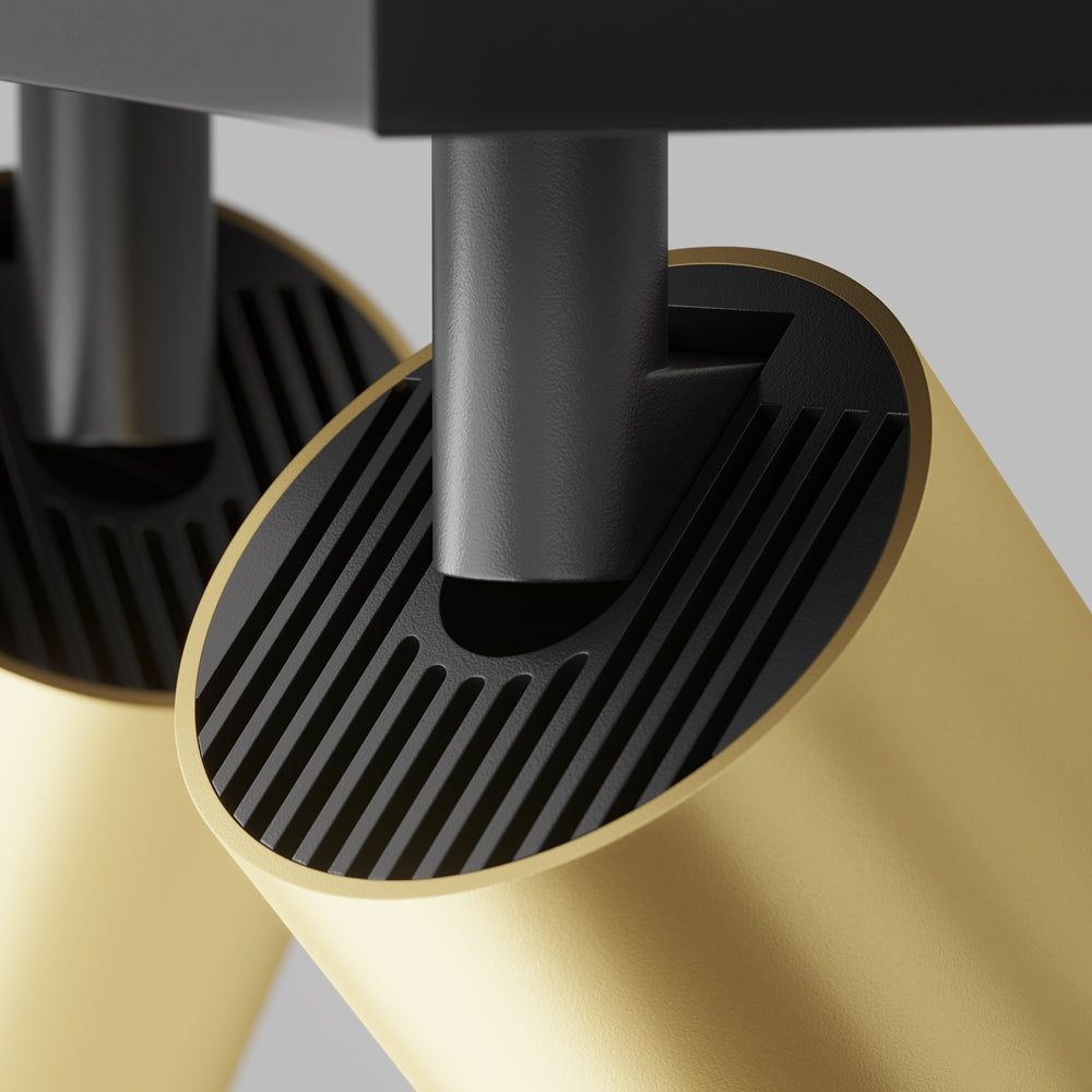 Stropna svjetiljka MAYTONI FOCUS S, 344x120x60mm, 2xGU10, MAT ZLATNA/CRNA
