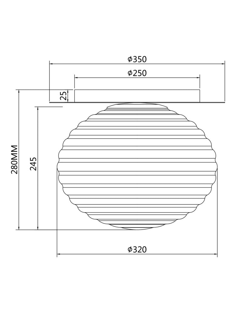 Stropna svjetiljka Reels Ø350 1xE27 crna