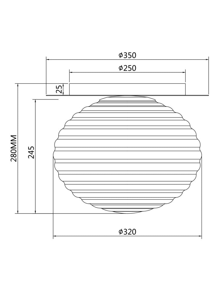 Stropna svjetiljka Reels Ø350 1xE27 boja zlata