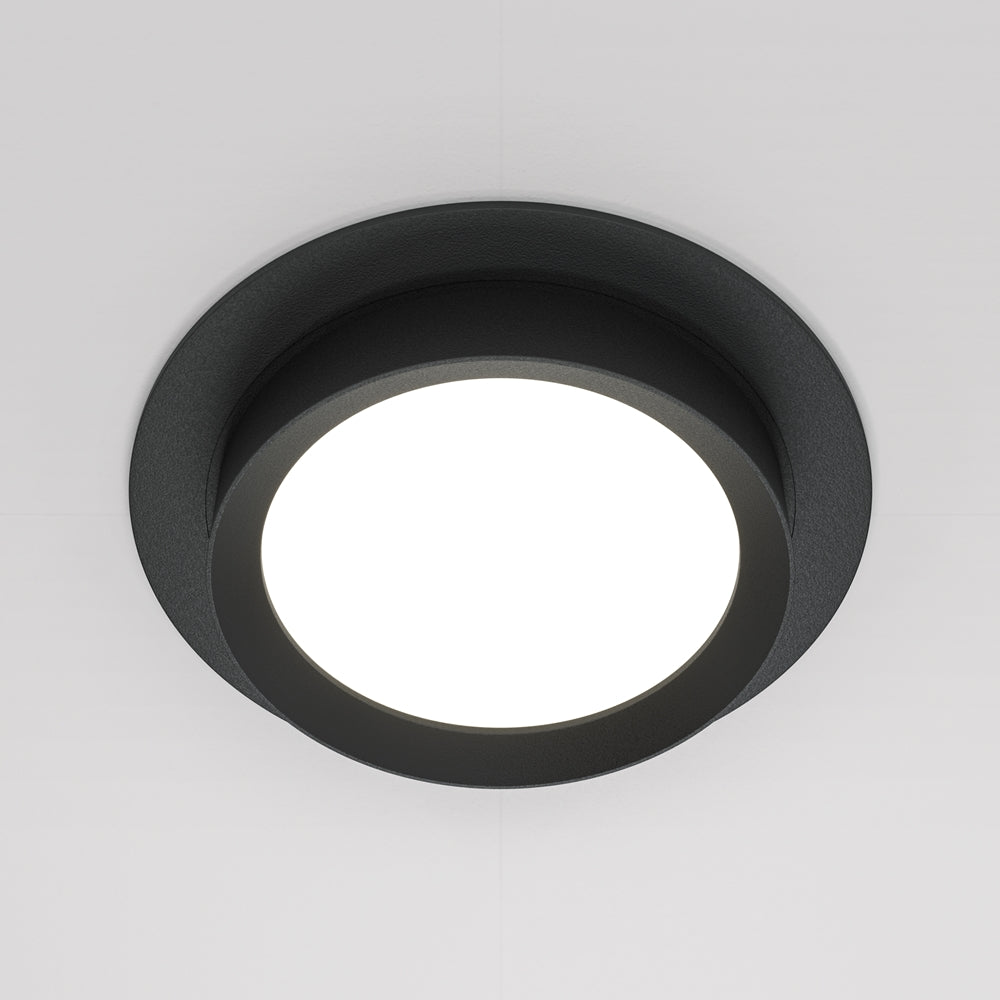 Moderna ugradna svjetiljka MAYTONI Hoop, 1xGX53, Ø110 mm CRNA