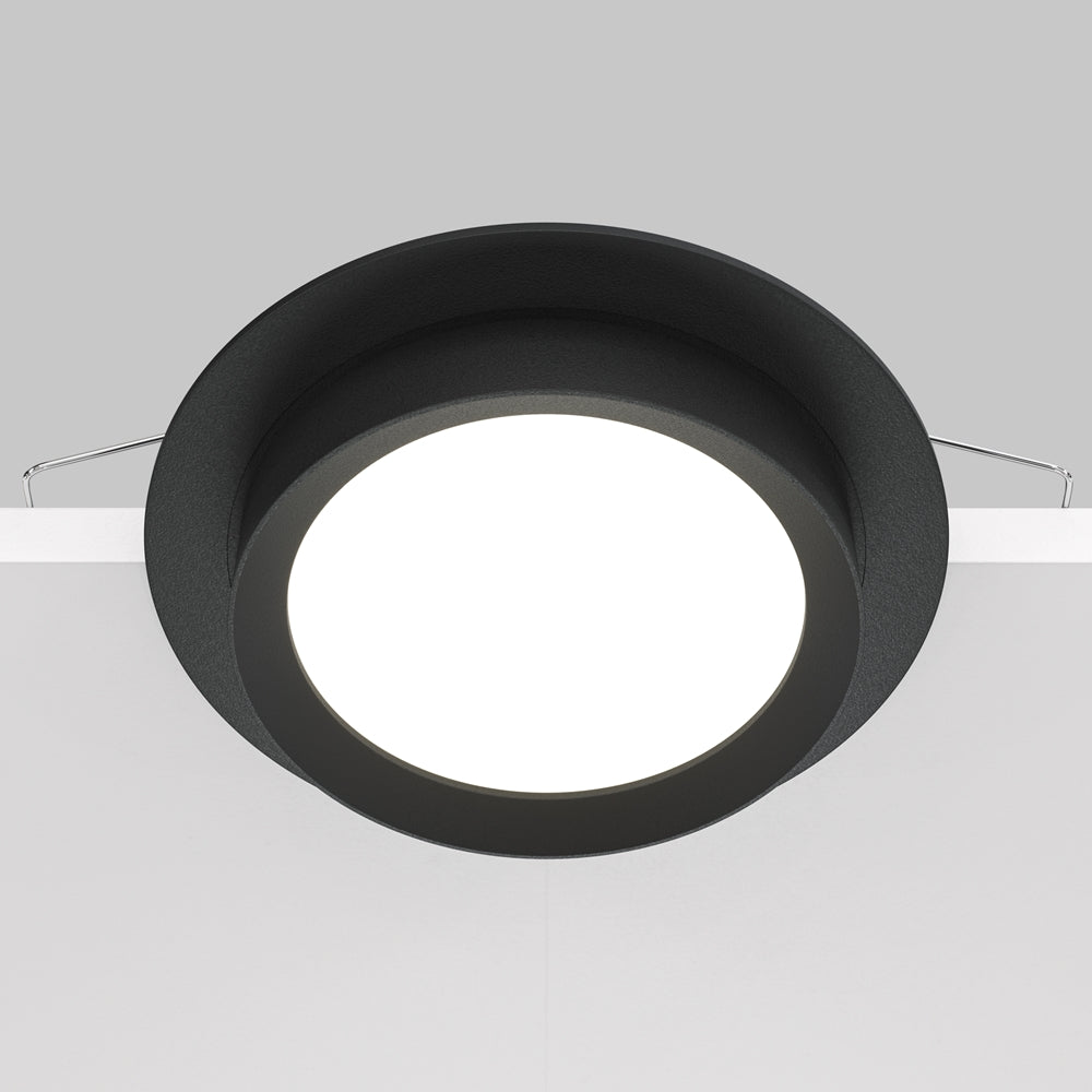 Moderna ugradna svjetiljka MAYTONI Hoop, 1xGX53, Ø110 mm CRNA
