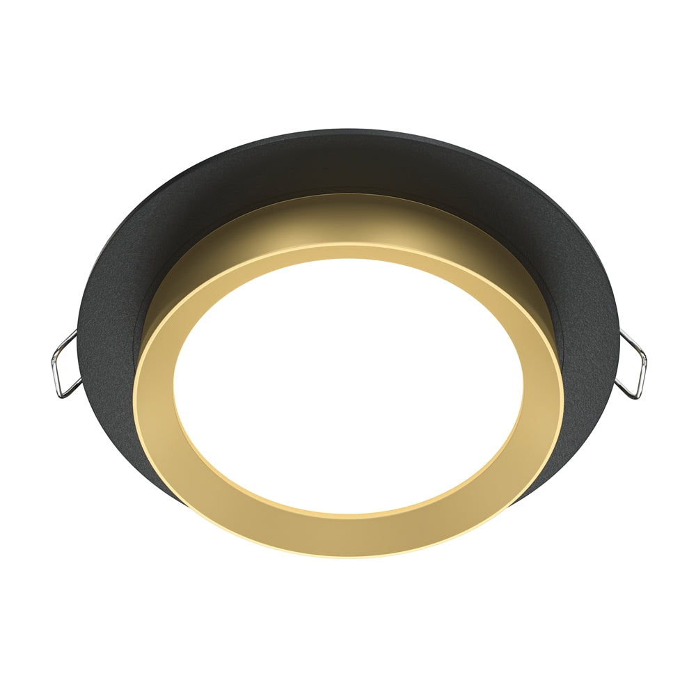 Moderna ugradna svjetiljka MAYTONI Hoop, 1xGX53, Ø110 mm CRNA/ZLATNA