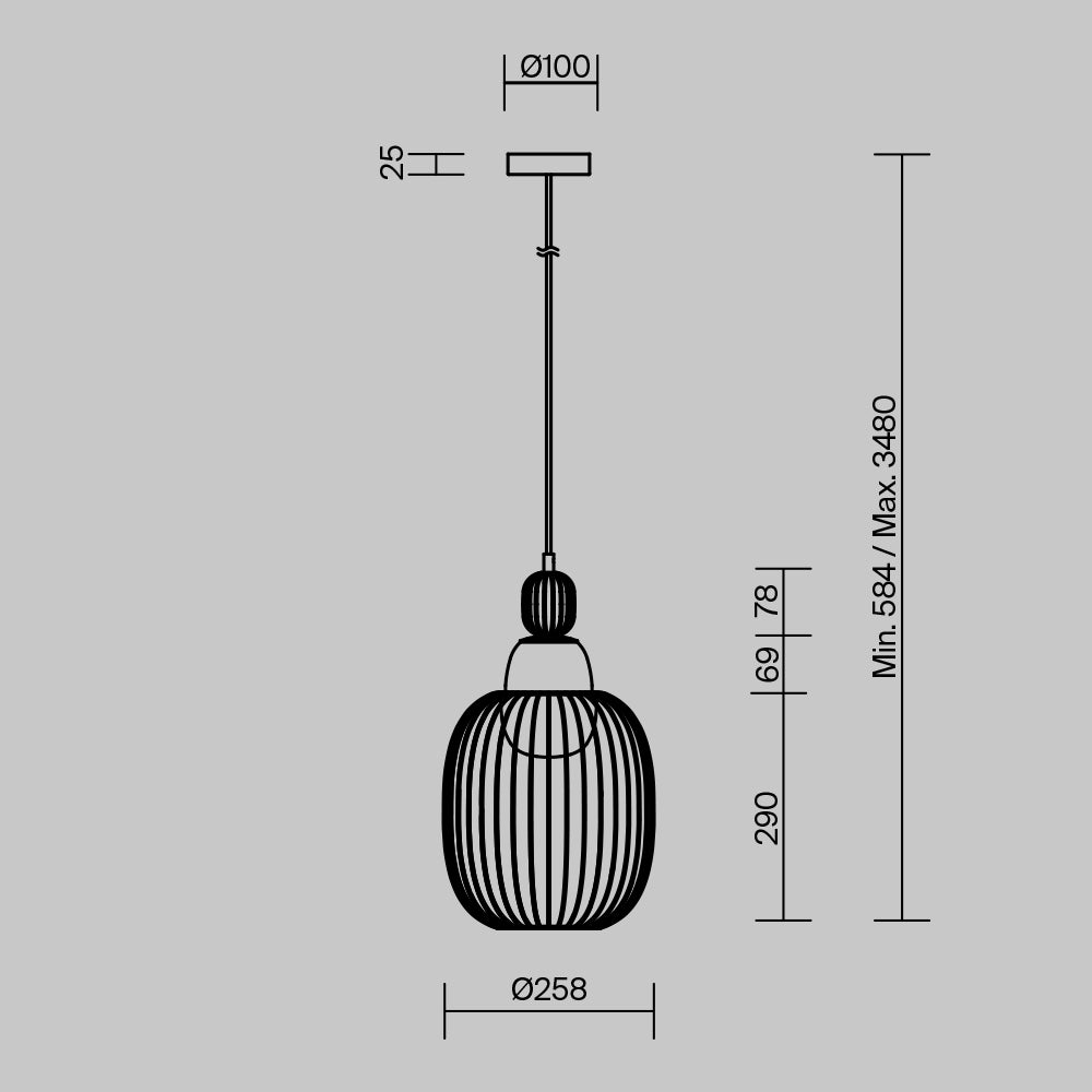 Viseća svjetiljka Levitation 1XG9 Ø258mm mesing