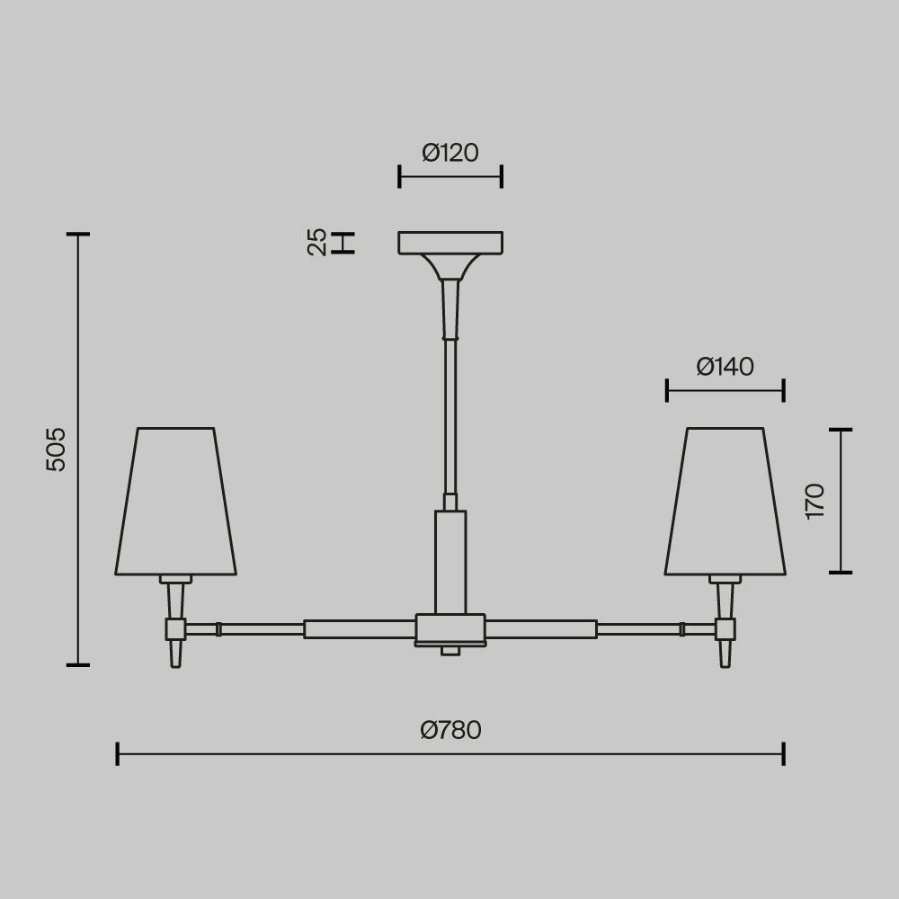 Viseća svjetiljka Zaragoza 5XE14 Ø780mm mesing