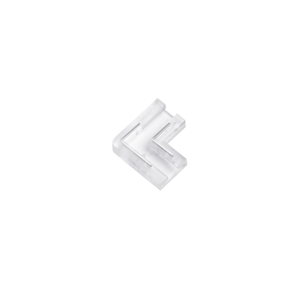 Transparentna kutna spojnica 2-pin za jednobojne LED SMD/COB trake 8mm