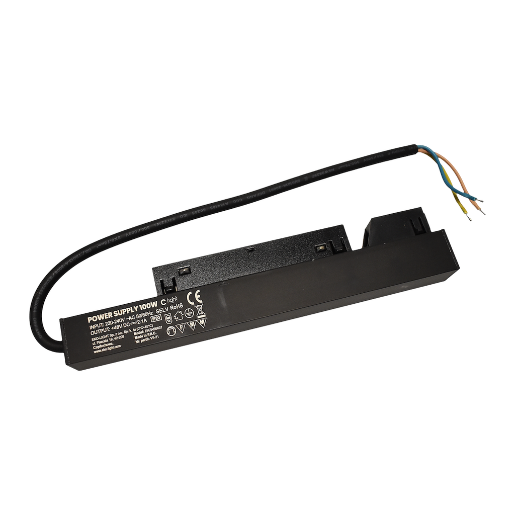 Napajanje 100W 48V 21CM za Magnetni sustav LARGE 20 mm širine, CRNO