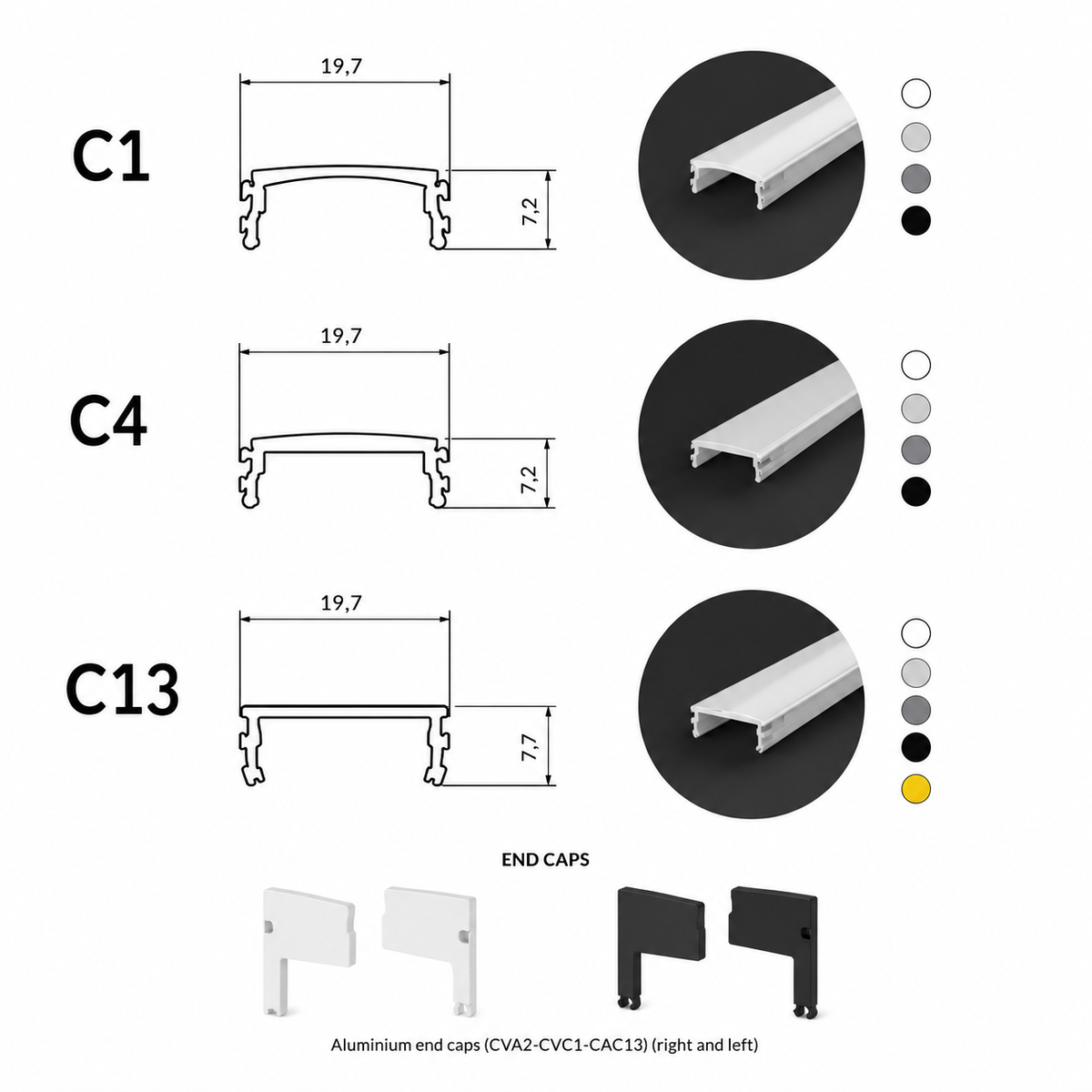 LED profil za gips ploče / knauf GK4-2, 2000 mm