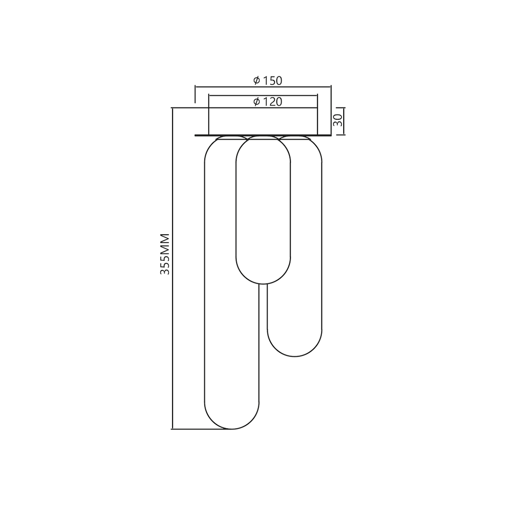 PAX GOLD stropna lampa 3xG9