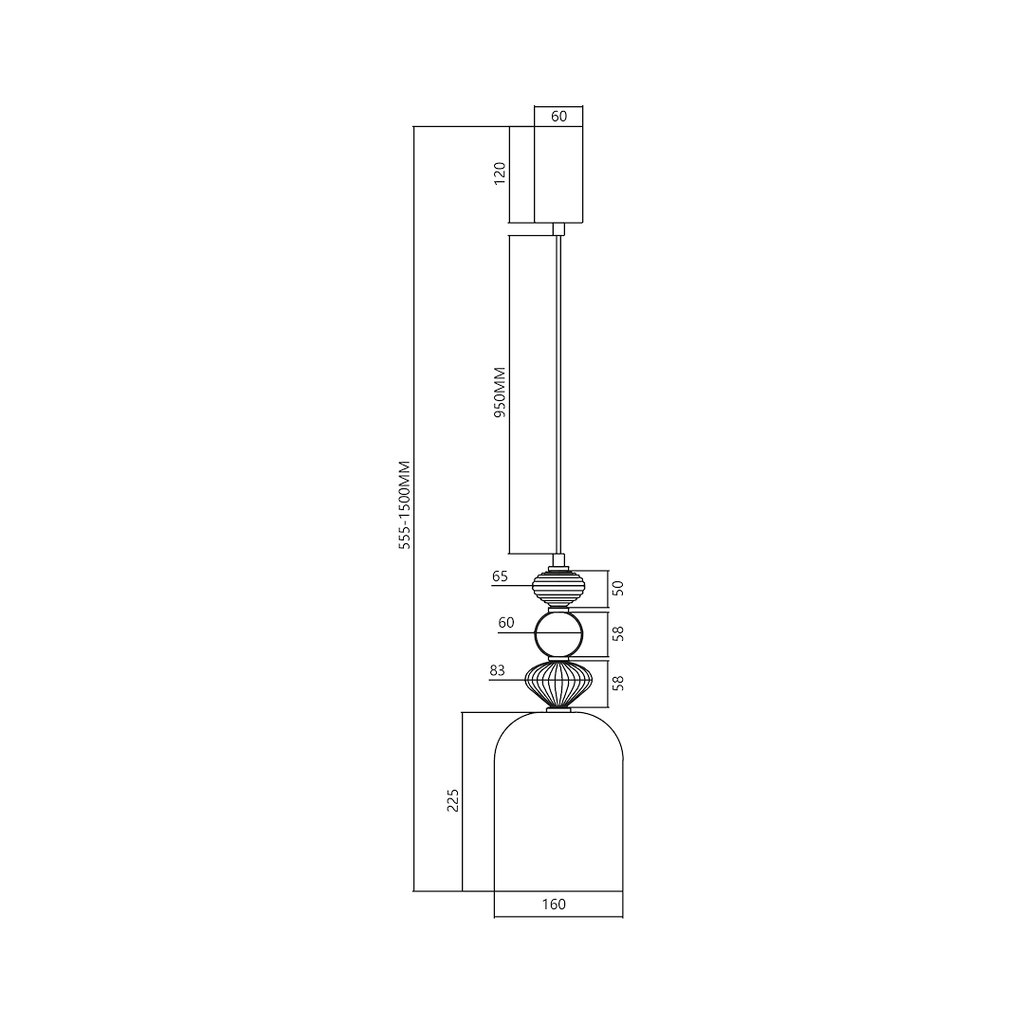 Arte 12W LED viseća svjetiljka, promjer 16 cm, crna
