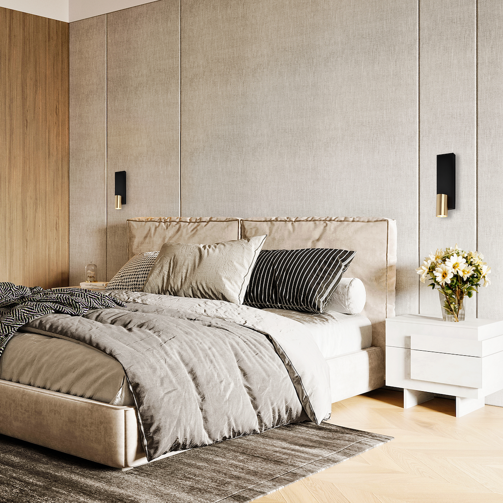 Zidna svjetiljka GENESIS, 1xGU10, 370x100 mm, CRNA/ZLATNA