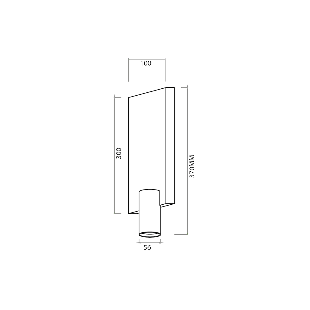 Zidna svjetiljka GENESIS, 1xGU10, 370x100 mm, CRNA/ZLATNA