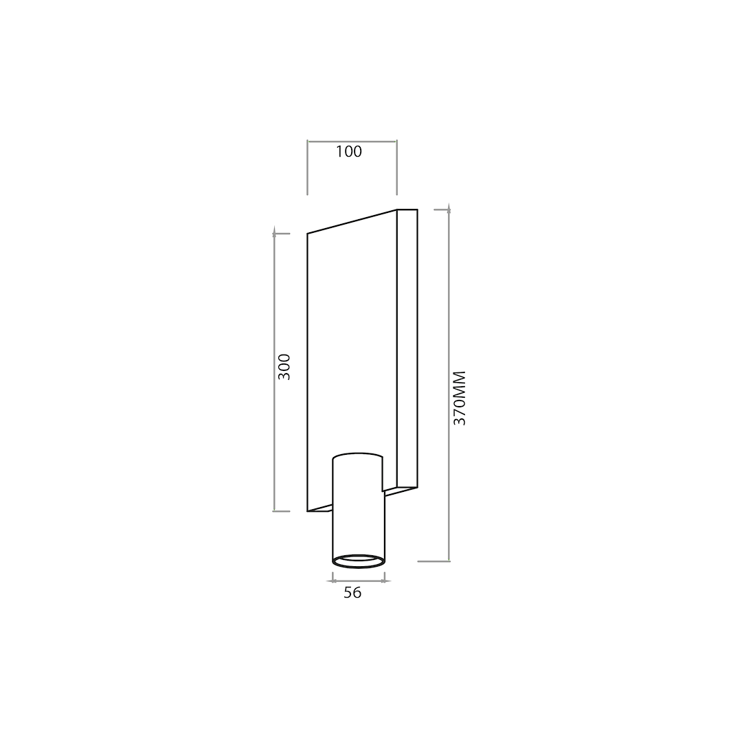 Zidna svjetiljka GENESIS, 1xGU10, 370x100 mm, CRNA/ZLATNA