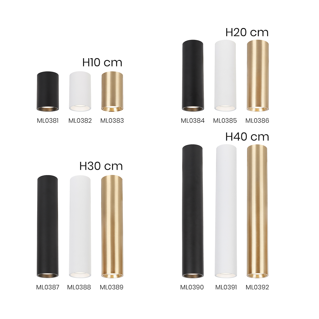 Stropna svjetiljka GENESIS, 1xGU10, Ø63xh200 mm, CRNA