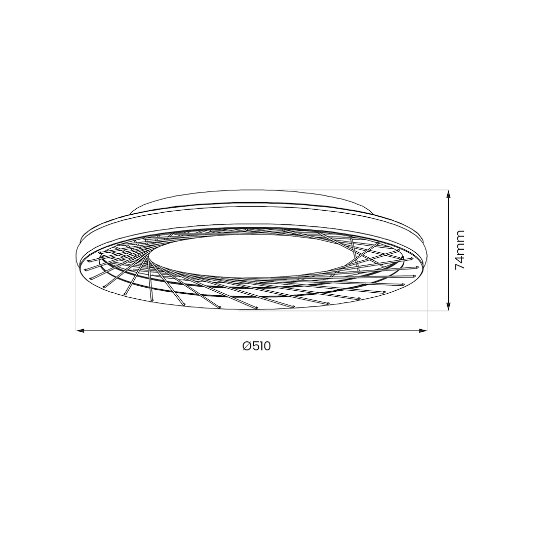 NEST 38W LED stropna lampa, promjer 51 cm