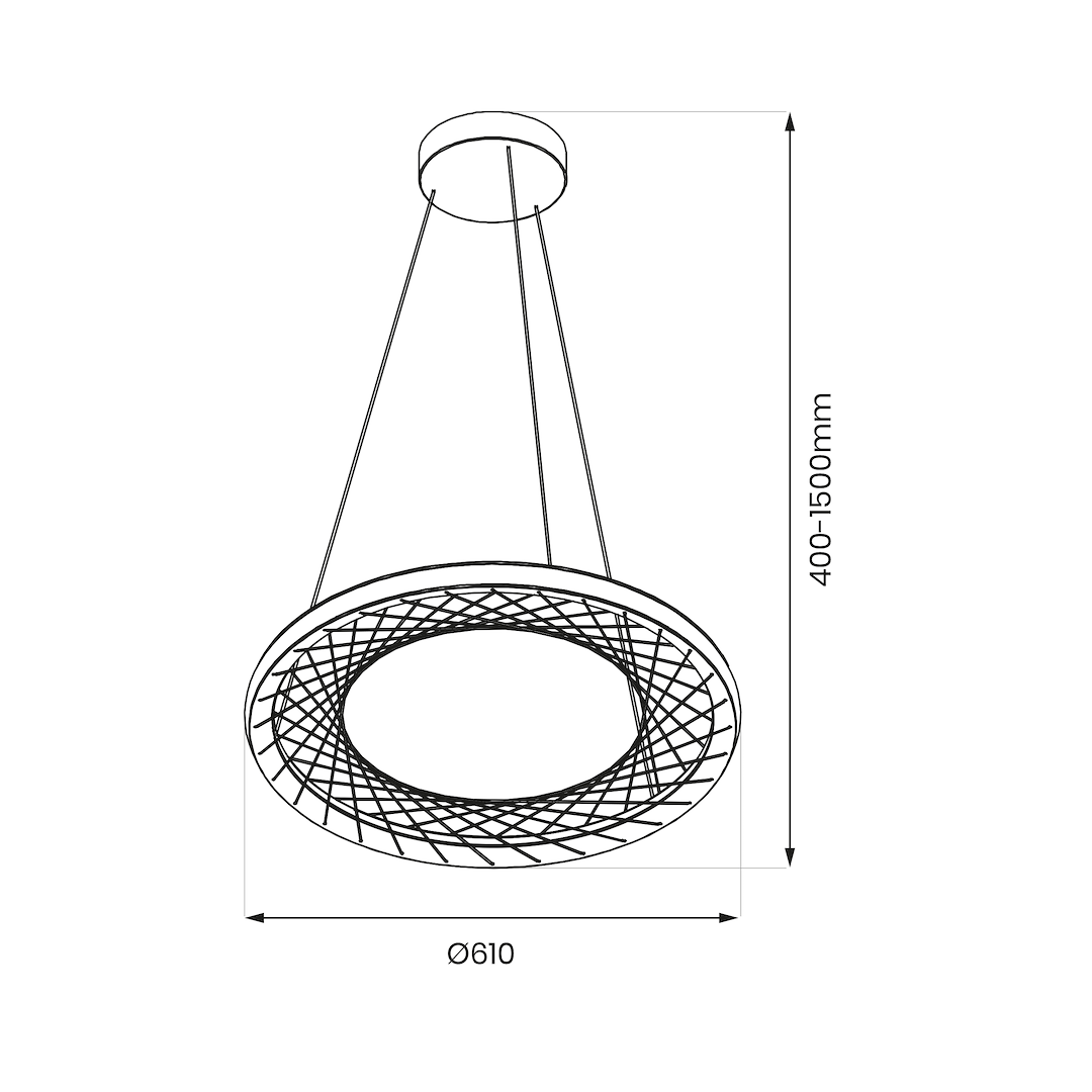 NEST 43W LED viseća lampa, promjer 61 cm