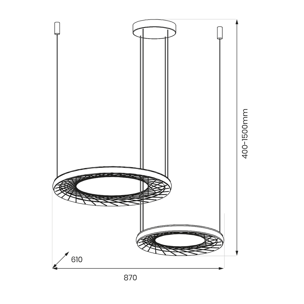 NEST 77W LED viseća lampa 61+41cm