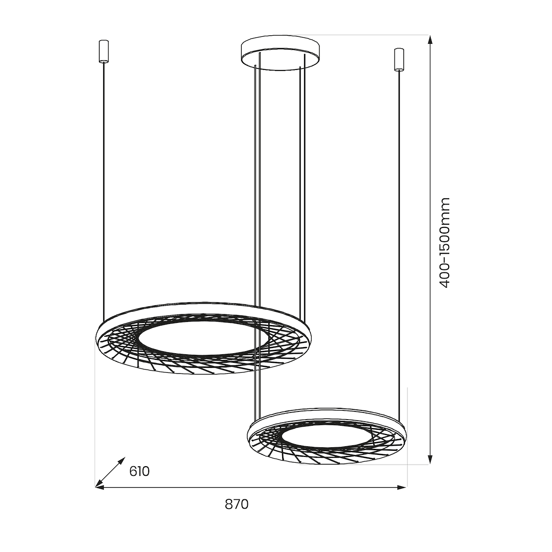 NEST 77W LED viseća lampa 61+41cm