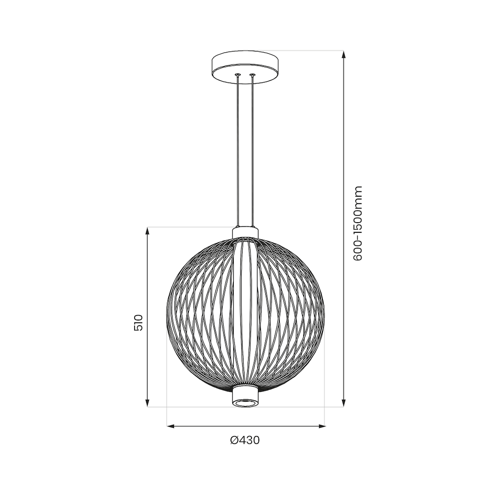 KYOTO 32W LED viseća lampa, promjer 43 cm