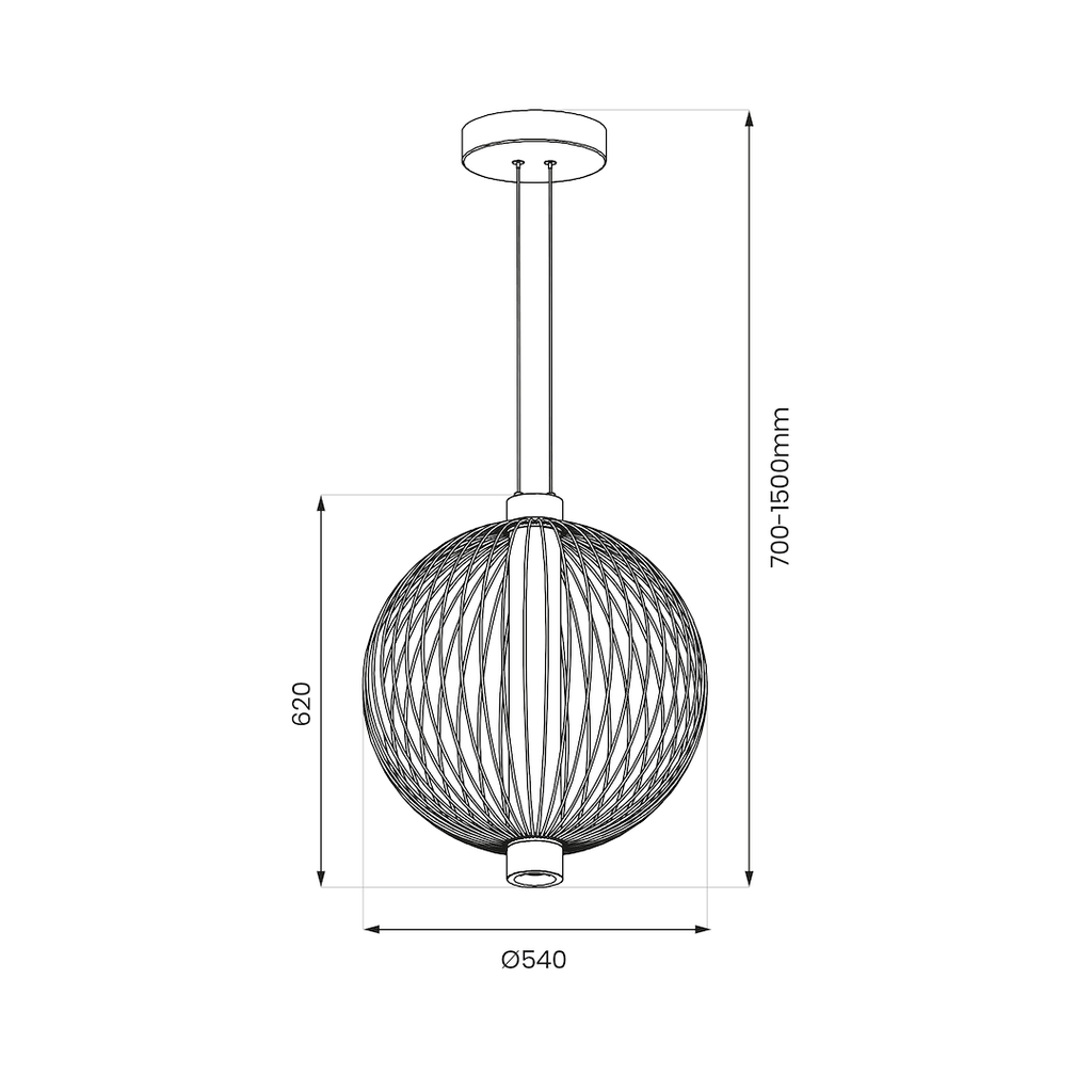 KYOTO 39W LED viseća lampa, promjer 54 cm