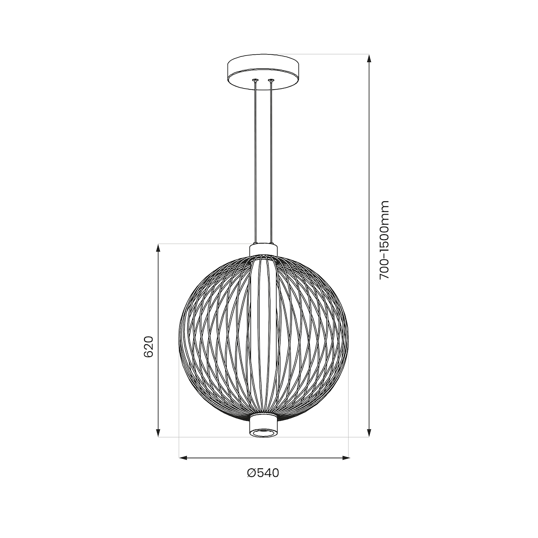 KYOTO 39W LED viseća lampa, promjer 54 cm