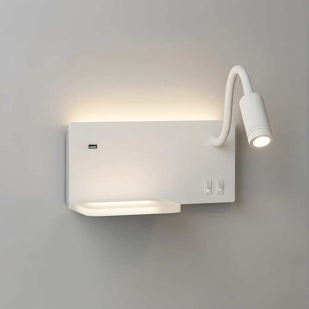 Noćna lampa s policom SHELF Led 4W+5W+2W desna bijela