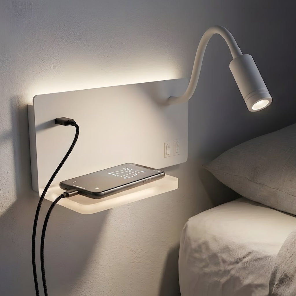 Noćna lampa s policom SHELF Led 4W+5W+2W desna bijela