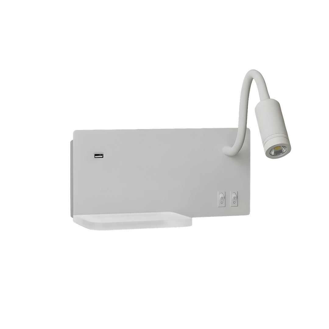 Noćna lampa s policom SHELF Led 4W+5W+2W desna bijela