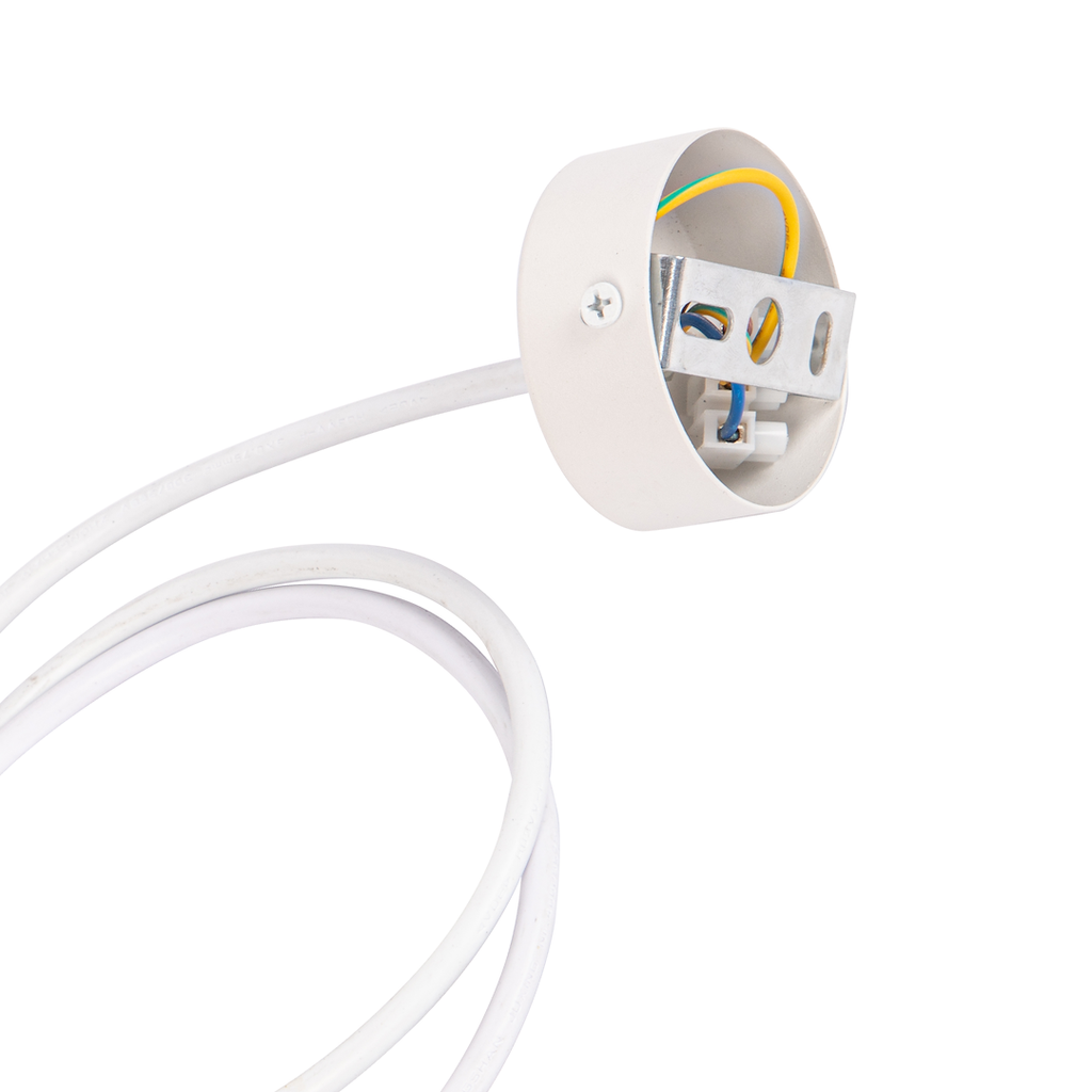 Kabel sa rozetom za napajanje ovjesne tračne rasvjete, Bijelo
