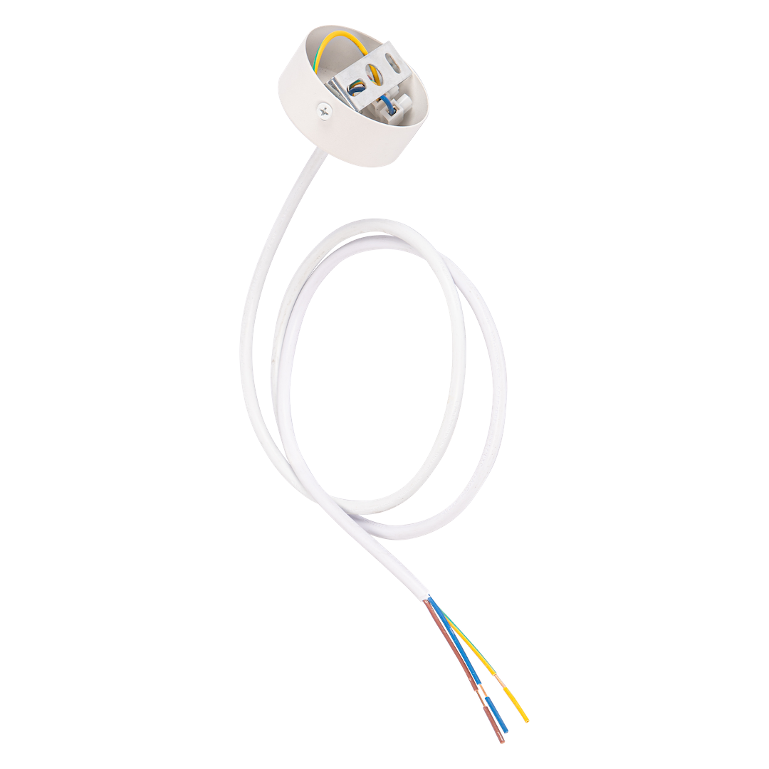 Kabel sa rozetom za napajanje ovjesne tračne rasvjete, Bijelo