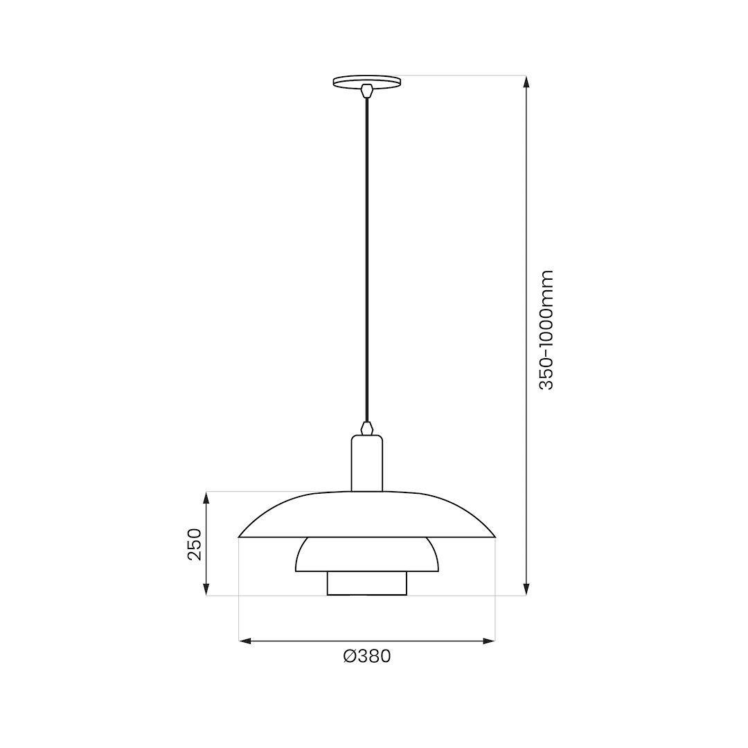 FERRO Bijela viseća lampa 1xE27