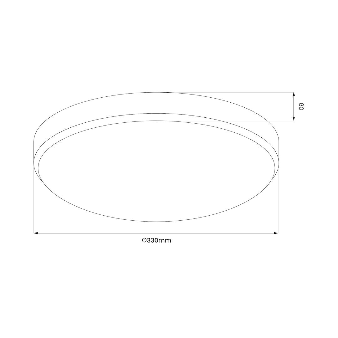 MAYA KROMIRANA 15W LED IP44 stropna svjetiljka Ø330 mm