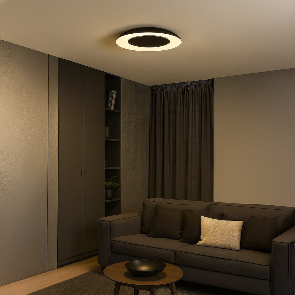 Piattino stropna svjetiljka crna 30W LED 3000K-4000k-6000K