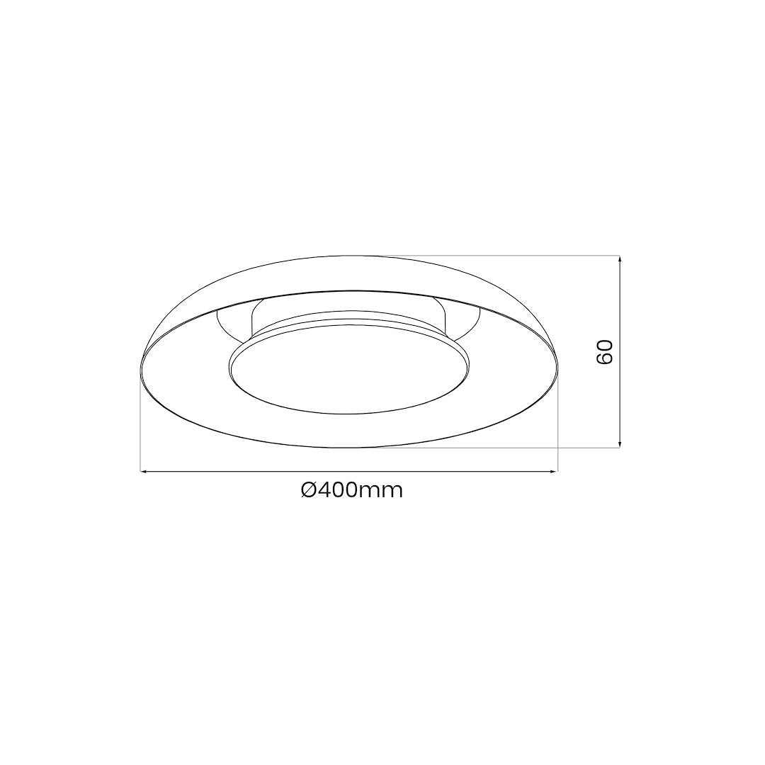 Piattino stropna svjetiljka crna 30W LED 3000K-4000k-6000K