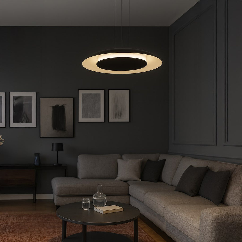 Piattino crna 30W LED viseća svjetiljka 3000K-4000K-6000K