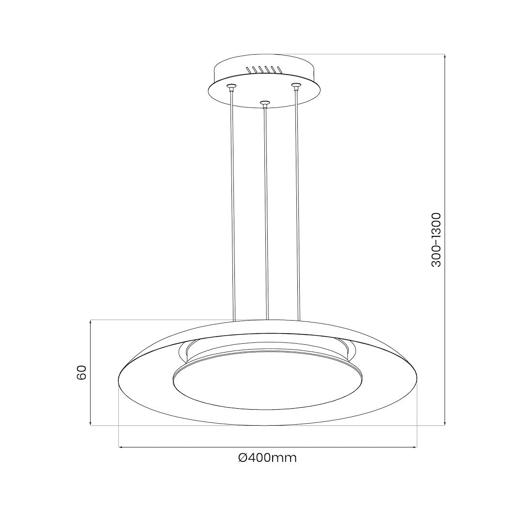 Piattino crna 30W LED viseća svjetiljka 3000K-4000K-6000K