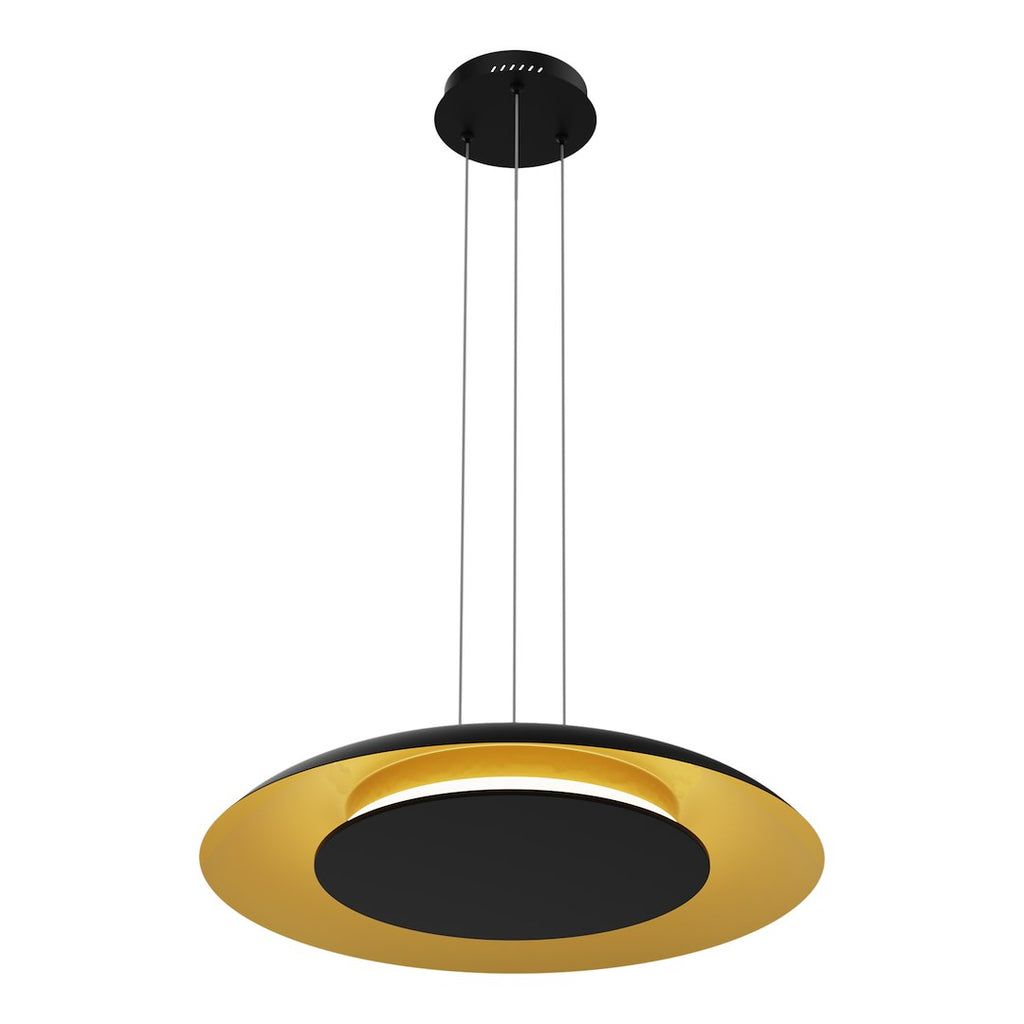 Piattino crno-zlatna viseća svjetiljka 30W LED 3000K-4000K-6000K