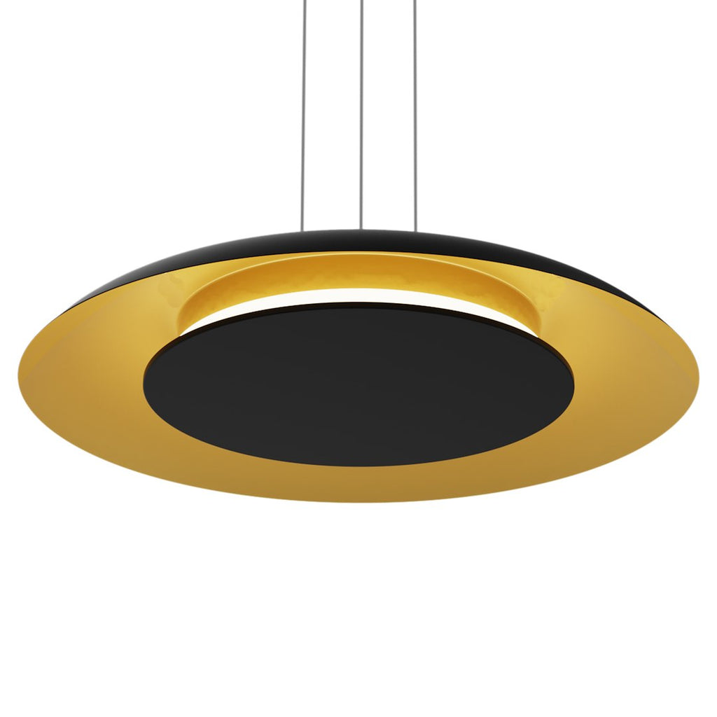 Piattino crno-zlatna viseća svjetiljka 30W LED 3000K-4000K-6000K