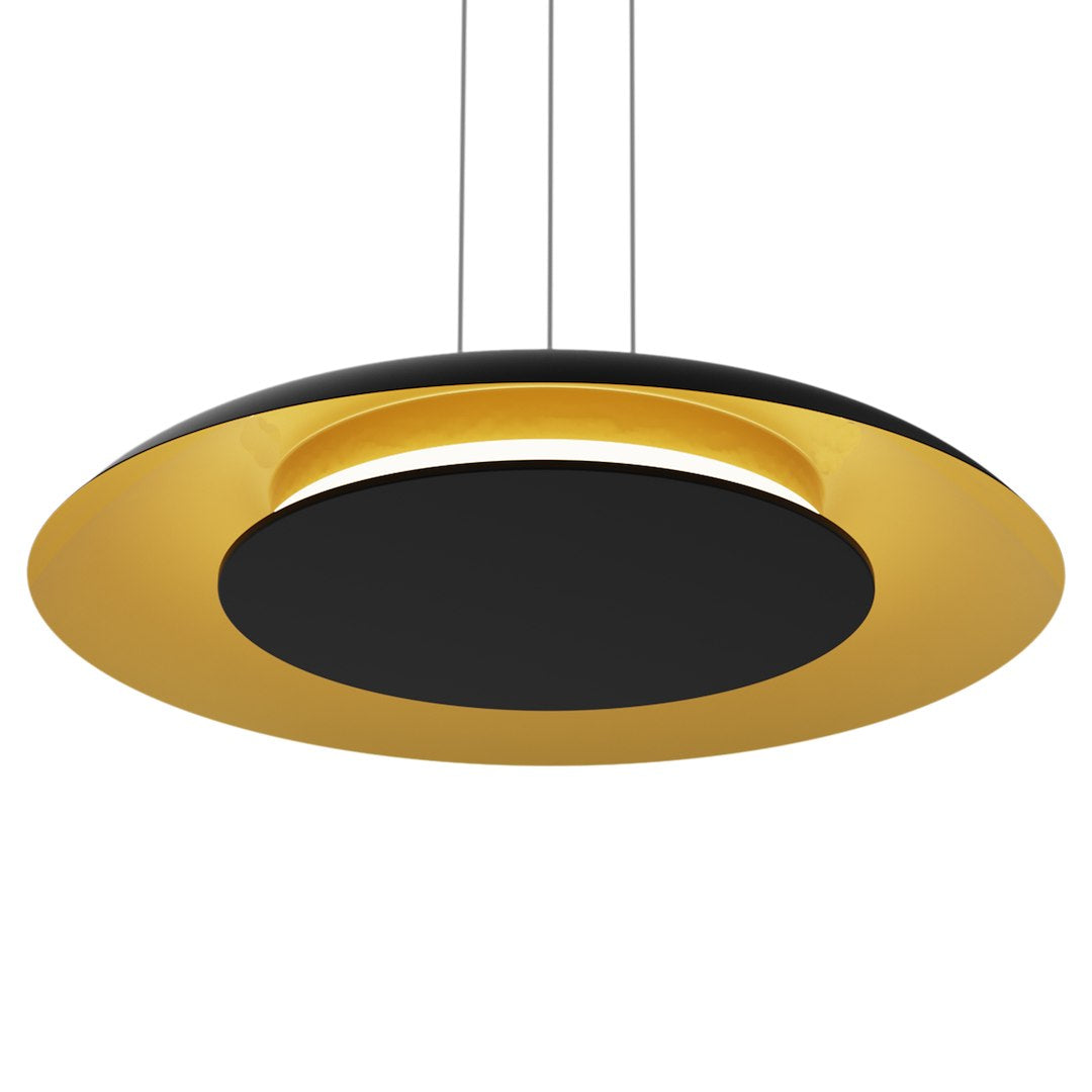 Piattino crno-zlatna viseća svjetiljka 30W LED 3000K-4000K-6000K